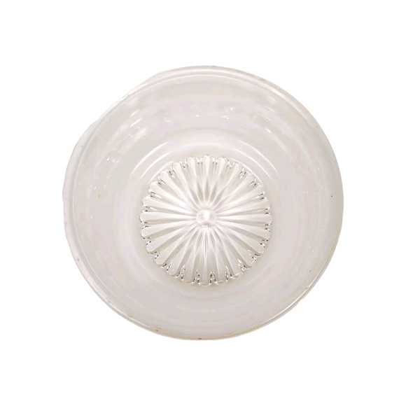 Vintage Ribbed Frosted White Clear Glass Ceiling Light Shade Drum Flush Mount 6" - Picture 6 of 9